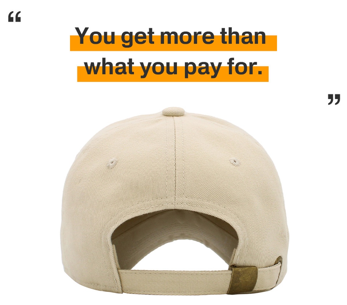 Ivory Low Profile Baseball Caps Back View